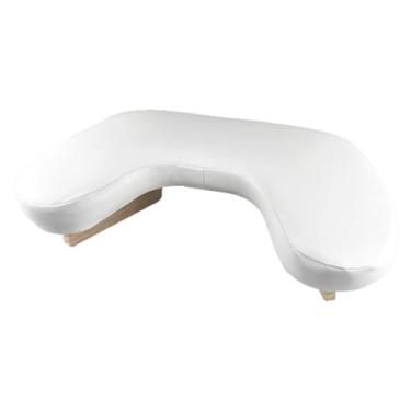 Imagem de Kokiya Apoio de mão inclinado para unhas com revestimento em couro PU, confortável, multifuncional, com base de madeira leve e portátil, Branco