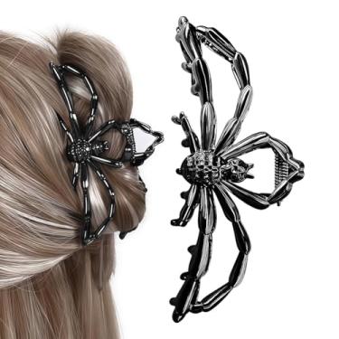 Imagem de Clipes de cabelo de Halloween para mulheres, grampos de cabelo góticos de metal para acessórios de estilo de Halloween - Aranha