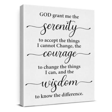 Imagem de Decoração de parede cristã inspiradora, arte de parede de oração de serenidade, God Grant Me Serenity, Courage, Wisdom, impressões em tela, presentes religiosos, citações da Bíblia, pôsteres