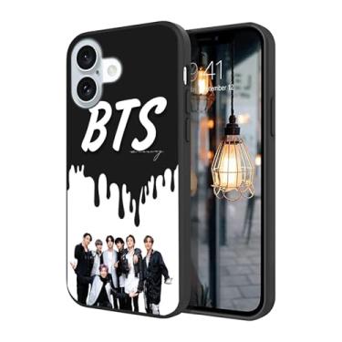 Imagem de WWDIYHOUSE Capa compatível com iPhone 16, capa à prova de choque de TPU macio com design exclusivo e legal para homens/mulheres/meninos/meninos (Fashion-BTS-4)