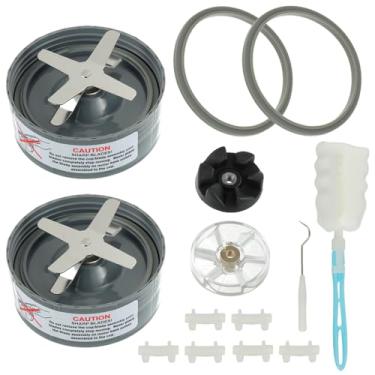 Imagem de HUAREW Lâmina extratora de substituição, adequada para liquidificador NutriBullet 600 w/900w Pro Series, pacote com 2 peças de reposição com anel de vedação de borracha de silicone