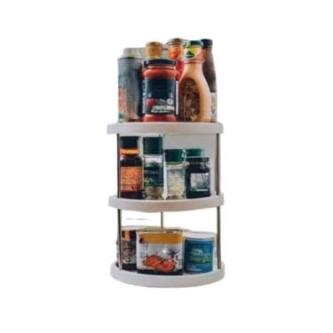 Imagem de Organizador GIRATORIO de Prateleira Na Cozinha Giratório 360 ° Armazenamento De Temperos Com 3 Andares