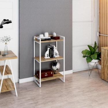 Imagem de Estante Kuadra 60X40X104cm C/03 Prateleiras Estrutura Branca - Compace