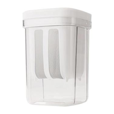 Imagem de FytStycale Coador de alimentos, coador de iogurte, malha 80, utensílios de cozinha laváveis, de de frutas, recipiente para leite vegetal com tampa para, 1300ml