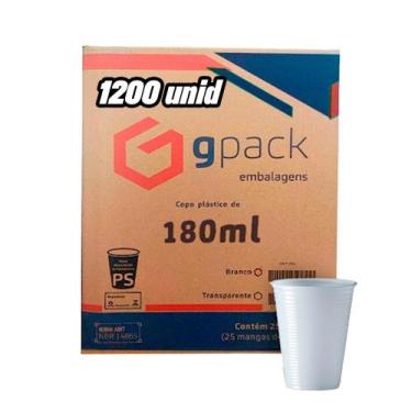 Imagem de 1200 Copos Descartáveis P/ Café Resistentes Até 100oc - 180 Ml - gpack
