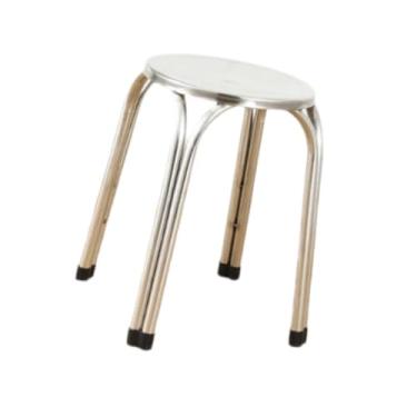 Imagem de IEUDNS Bancos empilháveis, bancos de aço inoxidável, comerciais práticos para sala de aula, redondos para sala de jantar e jardim, 42cm