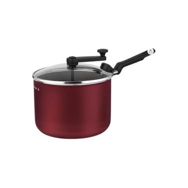 Imagem de Alegrete Pipoqueira Polida, Alumínio, 3,5L, 22cm Diâmetro, Cabo Anatômico, Manopla Plástica