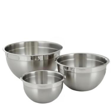Imagem de Conjunto de Bowl Inox 5 Peças Tigela Inox Empilhável 14cm 16cm 20cm 22cm 24cm Gamela Bacia Cozinha (kit 3 Bowls)