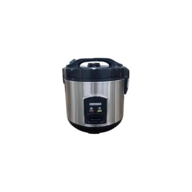 Imagem de Panela de Arroz Elétrica 1 Litro, Preta, 400W, 127V, com Cuba Antiaderente, Design Compacto, Funções Cozinhar e Aquecer, Inclui Copo Medidor, Colher e Grade para Vapor