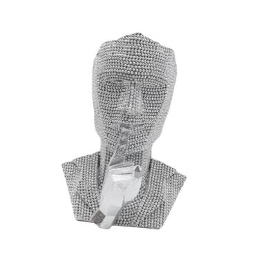 Imagem de FLCPJGV Máscara Figura estátua Resumo Arte Estátua Ornamento estatueta para hall de entrada do escritório, Prata