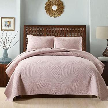 Imagem de SPXMQSS Edredons Queen Size, Colchas acolchoadas macias e leves de algodão puro todas as estações 3 peças colchas king size antiderrapante sem encolhimento (1 colcha, 2 capas pollow 50 * 70 cm) N, 250