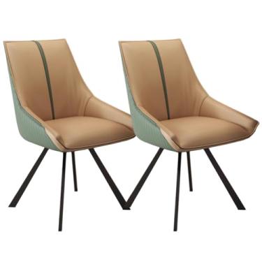 Imagem de SPXMQSS Cadeiras de mesa de jantar, cadeiras de jantar giratórias com apoios de braços e pernas de metal, cadeira estofada de sala de estar com encosto para sala de estar, recepção, restaurante