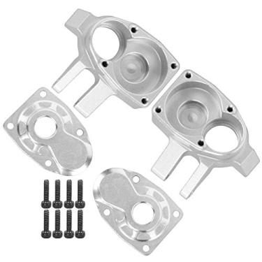 Imagem de SIWOTED 2 unidades em liga de alumínio do eixo dianteiro da caixa de direção para carro RC Axial Capra SCX10 III (Prata)