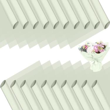 Imagem de DNSGOOR 20 folhas de papel de embrulho de flores, papel de embrulho floral impermeável, buquê coreano, suprimentos de florista para aniversário, artesanato DIY, embalagem de presente, casamento