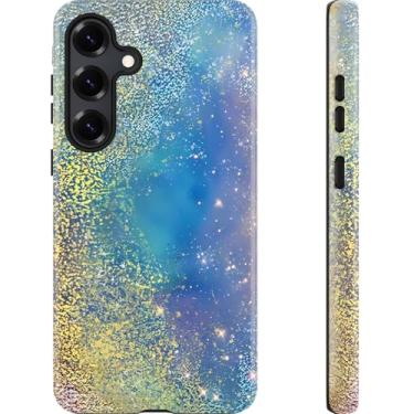 Imagem de Esdot Capa para Samsung Galaxy S24 - Compatível com carregamento sem fio - Silicone macio de camada dupla + capa rígida - Design de flores silvestres - Capa protetora de telefone para mulheres e