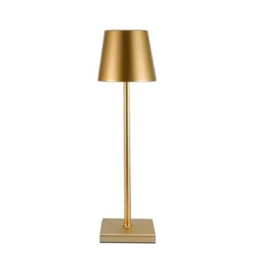 Imagem de Luminária de Mesa LED com Toque, Sem Fio, Dimerizável, Ideal para Leitura e Decoração, Ideal para Estudos, Home Office e Decoração, Bateria de Longa Duração(Dourado)