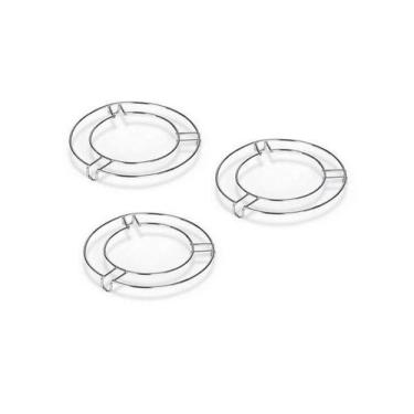 Imagem de Descanso de Panela Redondo com 3 Peças Cromado 22cm - Niquelart