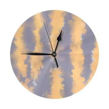 Imagem de ZERAOKE Tie-Dyed - Relógio de parede redondo moderno - silencioso sem tique-taque operado por bateria, decoração de mesa ou parede para sala de estar, quarto, escritório.