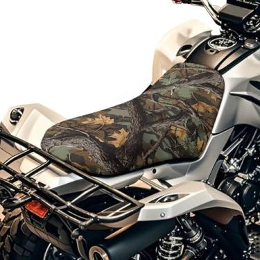 Imagem de Wanyint Capa de assento para quadriciclo todo-o-terreno 63 x 25 cm, acessórios decorativos para quadriciclos à prova d'água, ajuste universal para Honda Recon, Polaris Sportsman 450/750, Yamaha Raptor