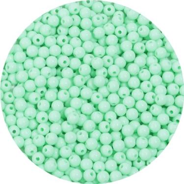 Imagem de 1100 peças 6 mm contas de acrílico lisas redondas para artesanato contas espaçadoras com orifício para pulseira faça você mesmo, colar, brincos, chaveiro, joias, suprimentos artesanais, verde menta
