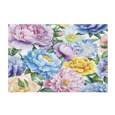 Imagem de Burbuja Tapete de banho de borboleta, tapete de banheiro absorvente extra macio com suporte antiderrapante para banheiro, banheira, chuveiro, 41 x 61 cm