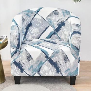 Imagem de Capas de cadeira estampadas redondas, capa de poltrona elástica, protetor de móveis removível, com fundo elástico para cafeterias, bares e quartos de hóspedes - Tipo 08||Meio círculo individual 65-90