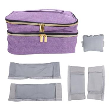 Imagem de Luocute Bolsa Organizadora de Acessórios de Costura, Grande Armazenamento de Camada Dupla Com Compartimentos e Tela à Prova D'água, para Ferramentas de Costura, Tesoura de Linha, (Roxa)