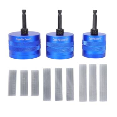 Imagem de Generic Conjunto de Limpador de Tubos de Cobre de 3 Unidades, Escovas de Limpeza de Tubos de Metal de 1/2 pol. 3/4 pol. 1 para Furadeira Elétrica, Com Haste Hexagonal de /4