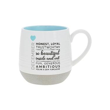 Imagem de Pavilion Gift Company - Caneca de dezembro de 500 ml, presentes de astrologia, caneca de café de cerâmica de grés com sinal astrológico, azul