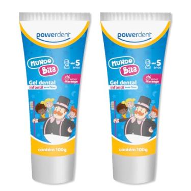 Imagem de Kit Com 2 Gel Dental Infantil Mundo Bita 100g | Sabor Morango | Sem Flúor