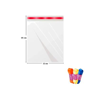Imagem de Kit Saco PP 12x18cm 100 Unidades + Fita Cetim Impressa 22mm x 10 Metros