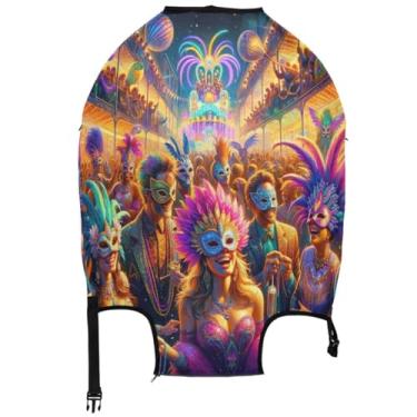 Imagem de Joisal Capa de bagagem colorida para protetor de mala proteção de viagem colorido carnaval carnaval acessórios de viagem manga de mala, Carnaval colorido de carnaval, S 18-20 in, Capa de mala