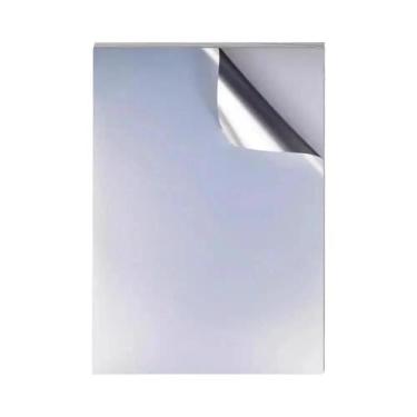 Imagem de Papel Adesivo Prata Fosco Impermeável E Resistente a Rasgos, 20 Folhas