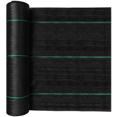 Imagem de Tecido de paisagem de jardim Tecido de barreira de ervas daninhas resistente, tecido bloqueador de ervas daninhas, tecido geotêxtil sob cascalho, lona de jardim para evitar ervas daninhas, tecido de