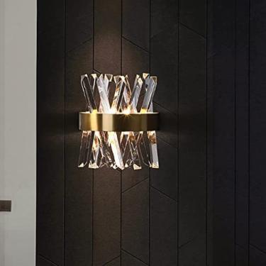 Imagem de Lâmpada De Parede De Cristal K5, Arandela De Parede Com Acabamento Dourado Moderna Lâmpada De Parede Interna De Aço Inoxidável Lâmpadas Led Para Quarto Cabeceira Sala De Estar Iluminação Corredor
