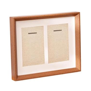 Imagem de BLWOTMOR Caixa de exibição dupla para medalhas, porta-retratos de madeira para prêmios esportivos de futebol, Style C