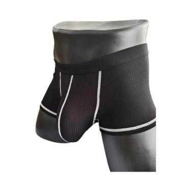 Imagem de Cueca boxer masculina de alta elasticidade e bolsos grandes, shorts ma