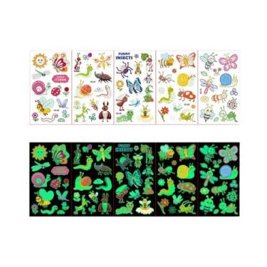 Imagem de Tatuagens Temporárias Brilhantes De Sereia, Unicórnio E Borboleta 5pcs