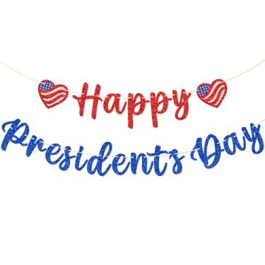 Imagem de Faixa do Dia do Presidente, Decorações de Sala de Aula do Dia dos Presidentes, Decoração Patriótica para Sala de Aula ou Casa, Decorações de Festa Feliz Dia dos Presidentes, Pré-amarrado