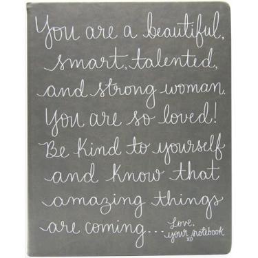 Imagem de Eccolo Dayna Lee Collection Mesa de capa dura - caderno de tamanho, páginas forradas sem ácido, Gray - Love, Your Notebook, Large