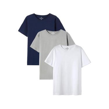 Imagem de Kit Camisetas Básica Infantil Hering Manga Curta Slim 3 Peças-Unissex