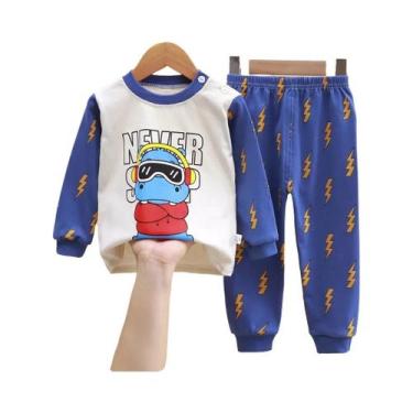 Imagem de Conjunto De Pijamas De Algodão Macio Para Meninos Com Estampa De Desen