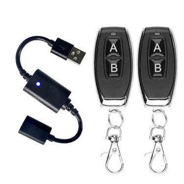 Imagem de ZABLL Interruptor de controle remoto sem fio DC 5V USB liga/desliga para luz LED, lâmpada de leitura de tira, ventilador de luz e mais (2 transmissores e 1 receptor)