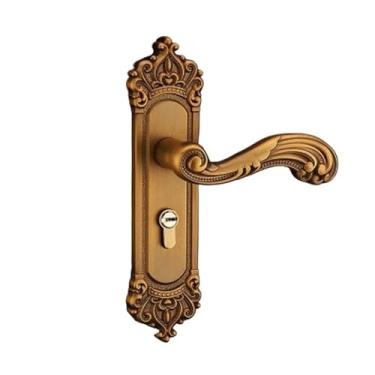 Imagem de Fechadura retrô silenciosa de liga de alumínio para porta interna, estilo europeu, antifurto, ferragens para móveis