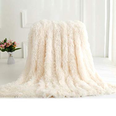 Imagem de Manta Longa de Pelo Super Macia Peluda Pelúcia Leve Quente Confortável Fluffy Decorativa para Sofá Cama Cadeira
