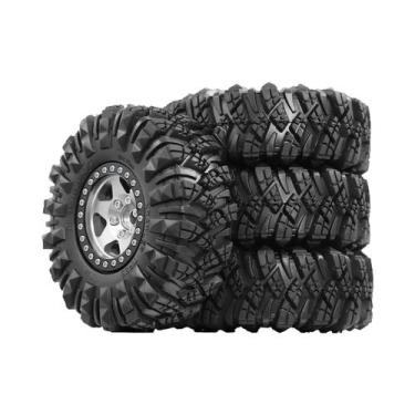 Imagem de Pneus De Borracha Para Carro RC Crawler 1/10, Cubo De Roda De Metal De