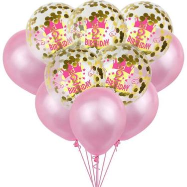 Imagem de Kit de balões de decoração de aniversário, 10 unidades de látex rosa, 30 cm