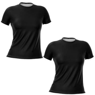 Imagem de Kit 2 Camiseta T-Shirt Feminina Dry Fit Básica Lisa para Treinar Hos's