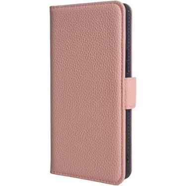 Imagem de KAPPDE Capa carteira para iPhone 15Pro Max/15 Pro/15 Plus/15, capa flip de couro genuíno com bloqueio RFID, capa de TPU à prova de choque, suporte de cartão (cor: rosa, tamanho: 15 Pro)
