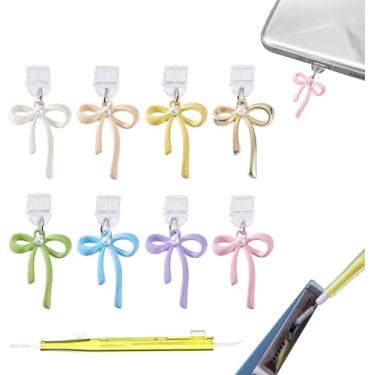 Imagem de Qubusm 9 peças de pingentes para Kindle, pingentes de plugue de poeira tipo C – Lindas capas de porta de carregamento USB-C para iPhone 16/15 Pro Max/Plus, acessórios, Kindle, iPad, leitor eletrônico